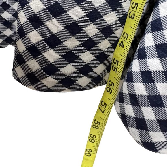 Vintage 60s Blue White Gingham Pattern Long Sleeve Full Length Dress Large - Picture 6 of 11